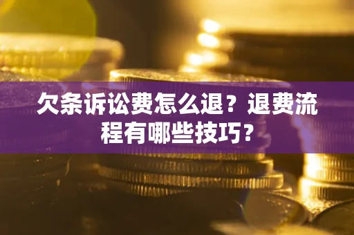 北京欠条诉讼费怎么退？退费流程有哪些技巧？