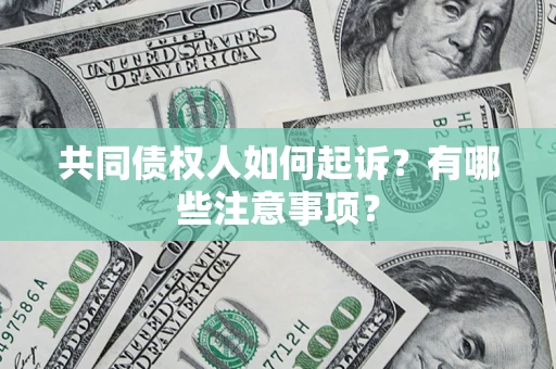 北京共同债权人如何起诉？有哪些注意事项？